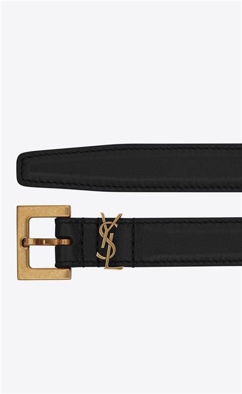 cintura doppia fibbia ysl|Saint Laurent YSL Cintura Leather Belt .